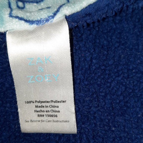 Zak & Zoey Football Sport Blue Sherpa Baby Blanket 39" X 30" - Picture 4 of 4
